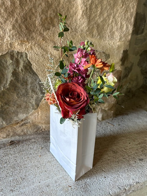 Modern Bud Vase Arrangement in Gift Bag