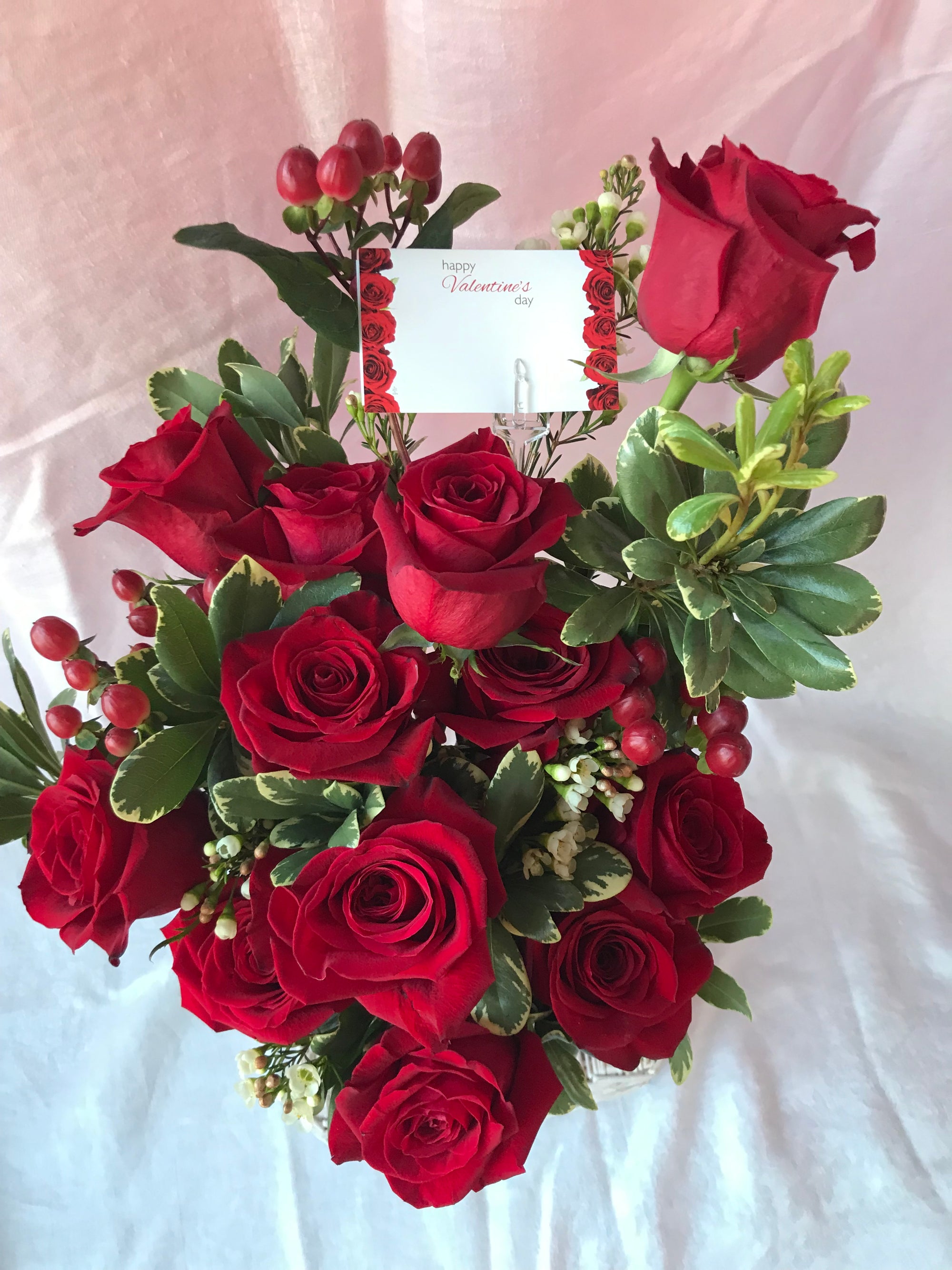 Dozen Roses Valentine's Day Arrangement