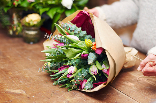 Flower Arranging with Fresh Flowers Holding Fresh Flowers in